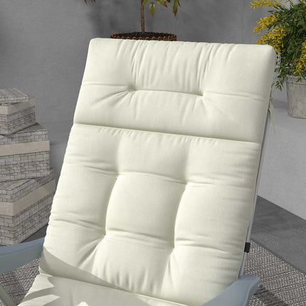 Creamy white garden chair cushion, polyester, 200x60x13cm