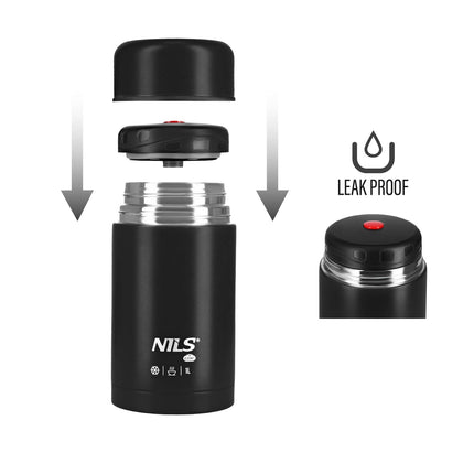 Termo pentru prânz 1000 ml, negru, balon izolat