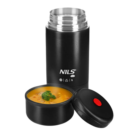 Termo pentru prânz 1000 ml, negru, balon izolat