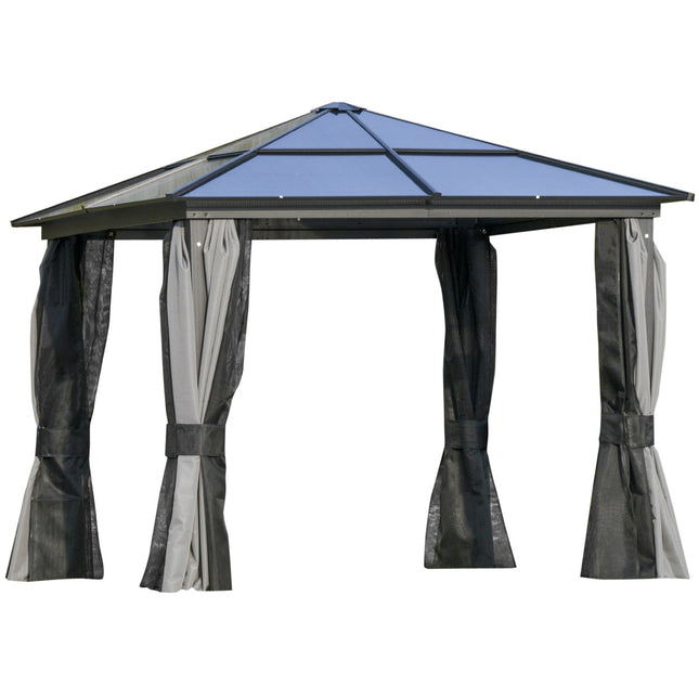 Aluminum garden party tent, transparent roof, 300x360x265cm