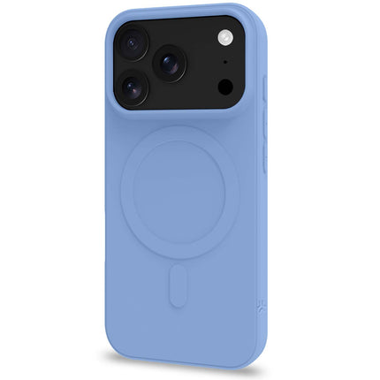 Carcasă din cauciuc moale compatibilă cu MagSafe, albastru deschis, iPhone 18/17 Pro