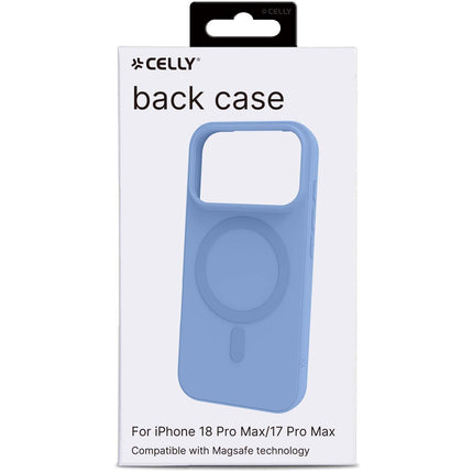 Carcasă din cauciuc moale compatibilă cu MagSafe, albastru deschis, iPhone 18/17 Pro