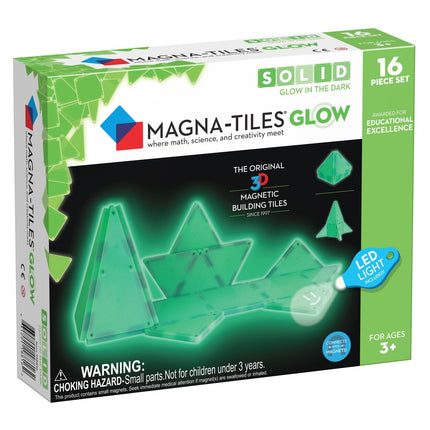 Plăci magnetice de construcție Magna-Tiles Glow, 16 piese