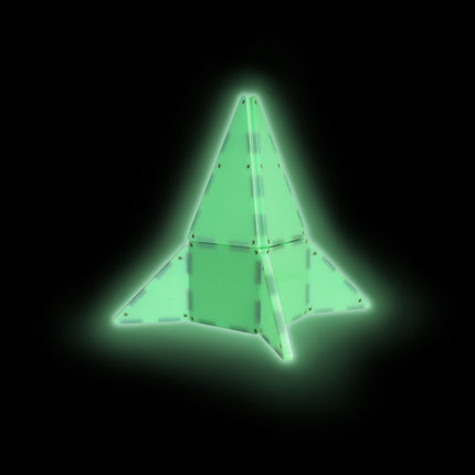 Plăci magnetice de construcție Magna-Tiles Glow, 16 piese