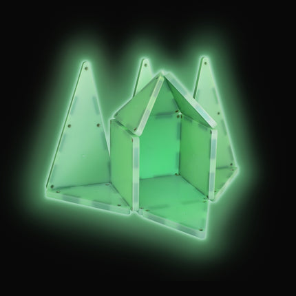 Plăci magnetice de construcție Magna-Tiles Glow, 16 piese