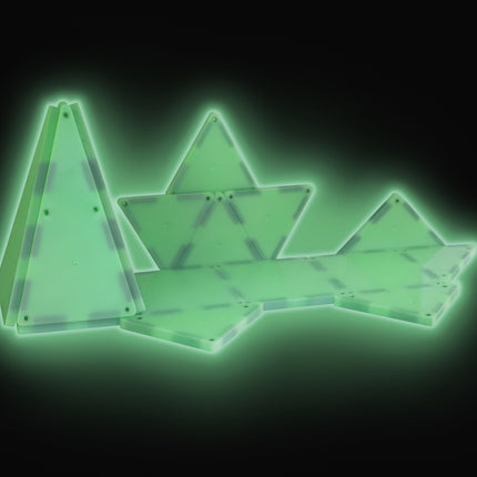 Plăci magnetice de construcție Magna-Tiles Glow, 16 piese