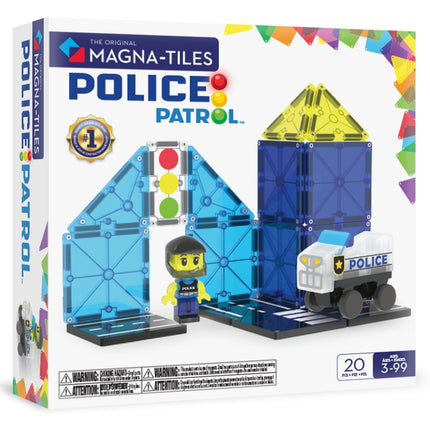 Set constructor de magneti, tema patrula politiei, 20 piese