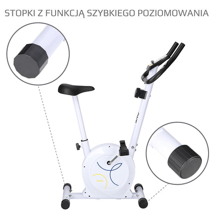 Bicicleta de exercitii magnetica, rezistenta reglabila, alba