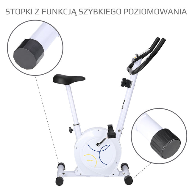 Magnetic Exercise Bike, Adjustable Resistance, White