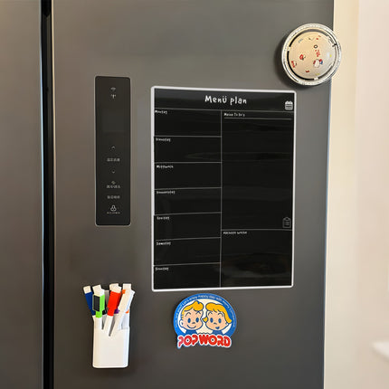 Planificator de mese magnetic pentru frigider, organizator săptămânal, suprafață ștergabilă