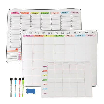 Set tablă albă magnetică pentru frigider, 3 agende, 4 pixuri