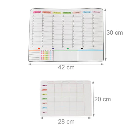 Set tablă albă magnetică pentru frigider, 3 agende, 4 pixuri