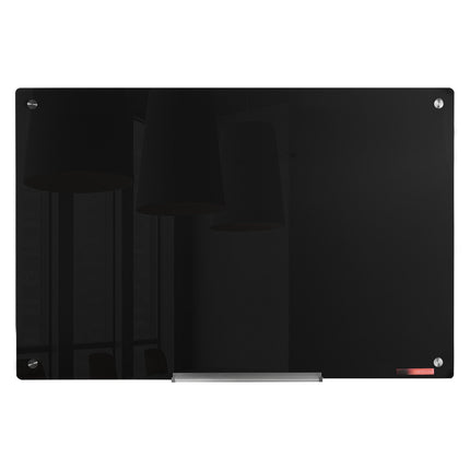 Magnetic Glass Whiteboard 36 x 24, Frameless, Black