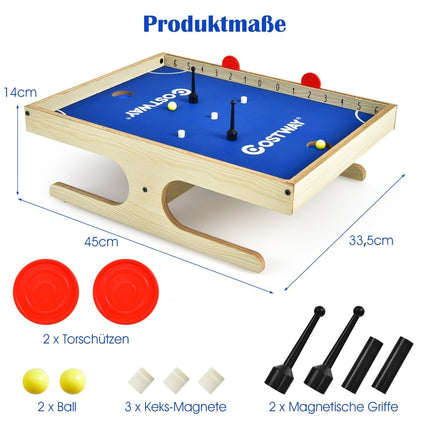 Masă magnetică mini-foosball cu 2 bile și mânere
