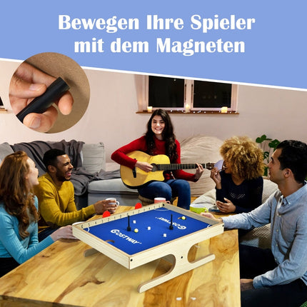 Masă magnetică mini-foosball cu 2 bile și mânere