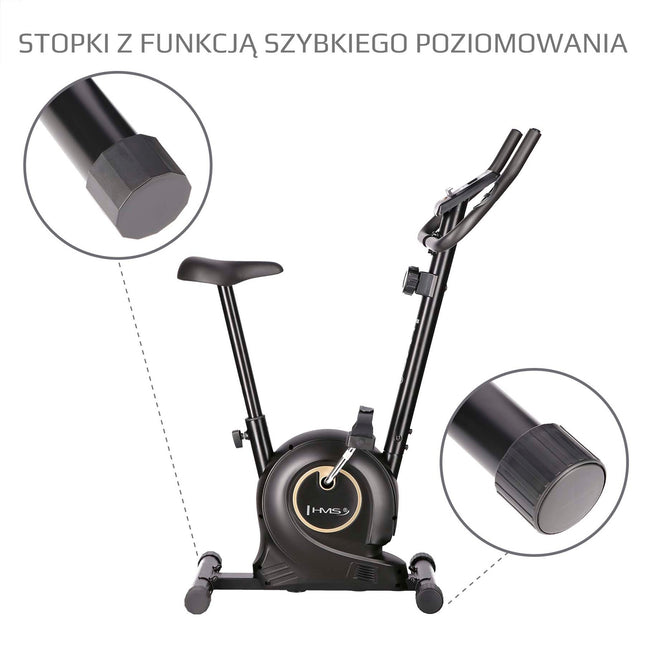 Bicicleta staționară magnetică, rezistență reglabilă, neagră