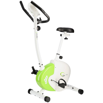 Bicicleta staționară magnetică, alb-verde, home fitness
