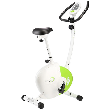 Bicicleta staționară magnetică, alb-verde, home fitness
