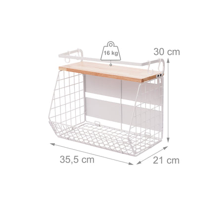 Raft magnetic de perete pentru coșuri cu fructe, pachet de 2