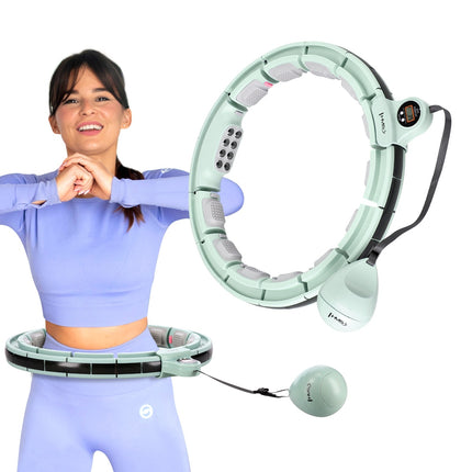 Hula Hoop ponderat magnetic cu contor și suport pentru talie