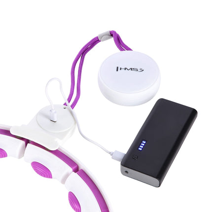 Hula Hoop ponderat magnetic cu contor, alb/violet