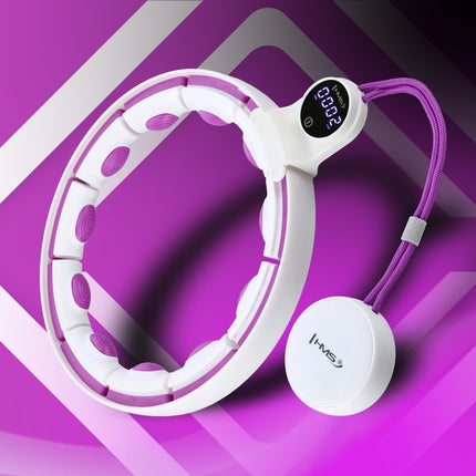 Hula Hoop ponderat magnetic cu contor, alb/violet