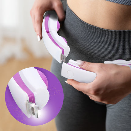 Hula Hoop ponderat magnetic cu contor, alb/violet