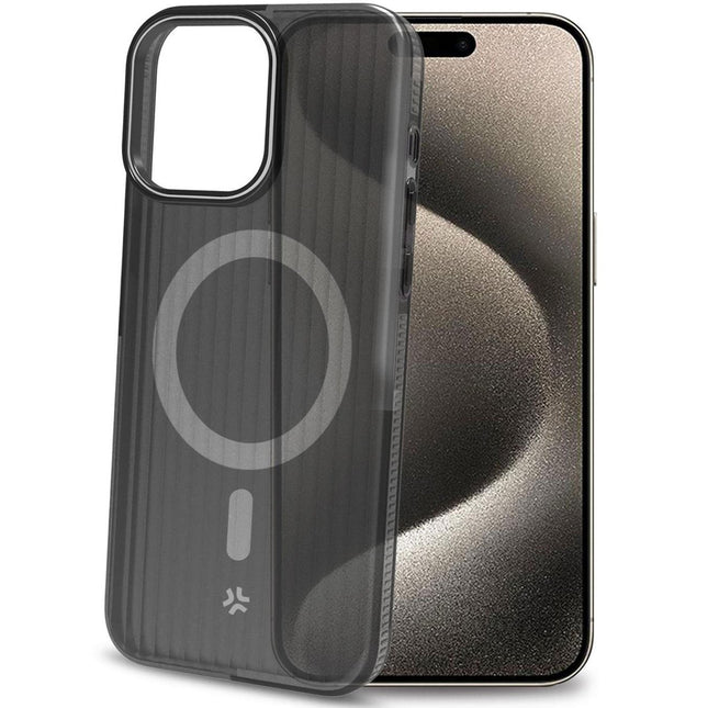Magsuit MagSafe compatible case iPhone 16 semi-transparent Black