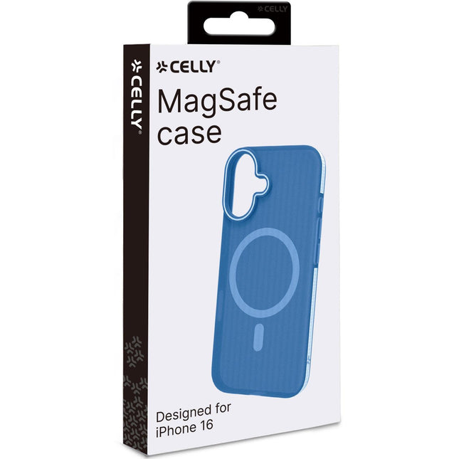 Magsuit MagSafe compatible case iPhone 16 semi-transparent Blue