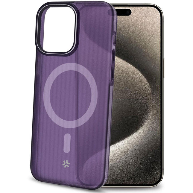 Magsuit MagSafe compatible case iPhone 16 semi-transparent Purple