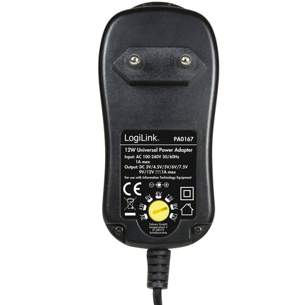 Mains adapter 230V-> 3-12V 1A 12W