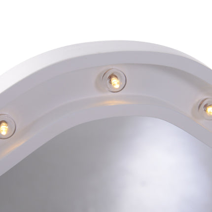 Oglindă de machiaj cu 16 LED-uri, pliabilă, alimentată cu baterii, albă