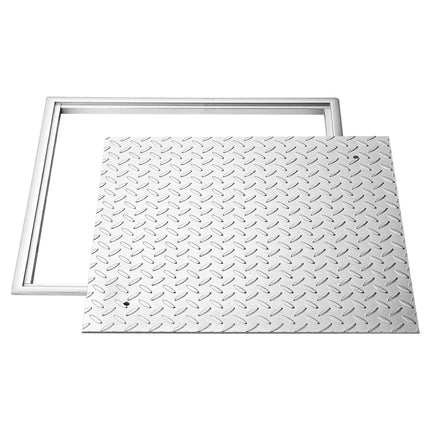 Manhole Cover With Frame, 600x600mm Carbon Steel Slip-Resistant