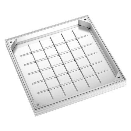 Manhole Cover with Frame, 500x500mm Recessed Aluminum