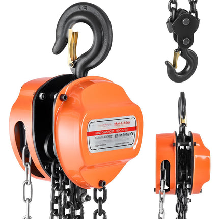 Manual Chain Hoist, 2 Ton Capacity, 6 m Lift, G80 Chain