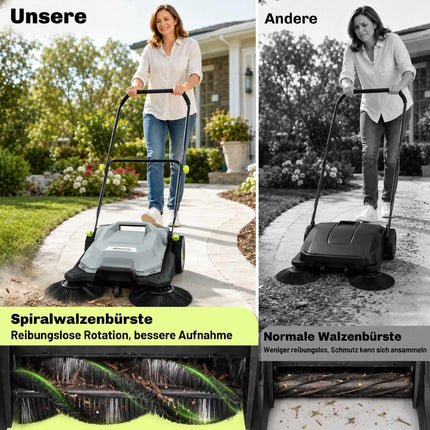 Mătură manuală de podea, lățime 68 cm, recipient de 24 l, mâner reglabil