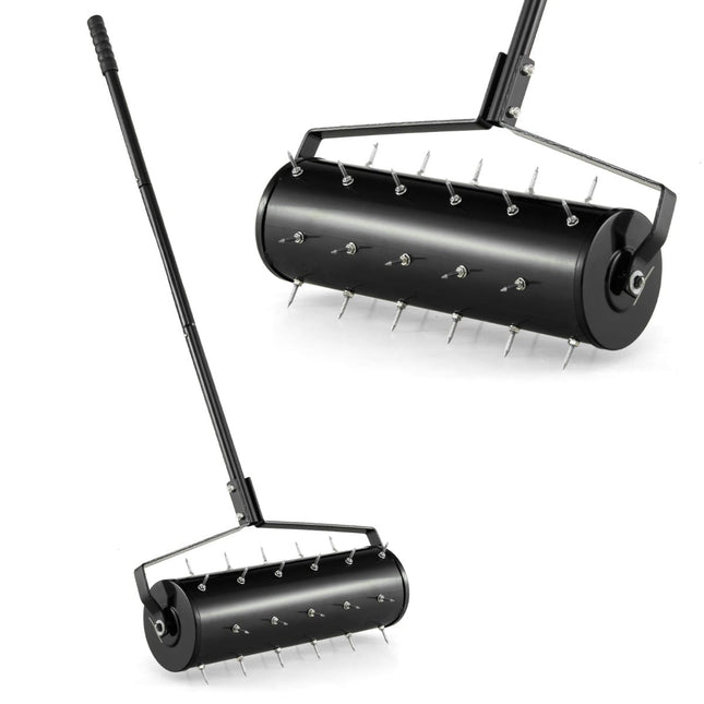 Rolă manuală pentru aerator de gazon cu 33 de țepi, 52x130 cm