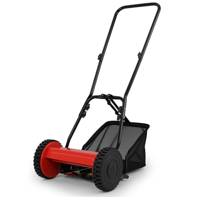 Mașină de tuns iarba manuală, lamă de 30 cm, colector de iarbă de 18,5 L