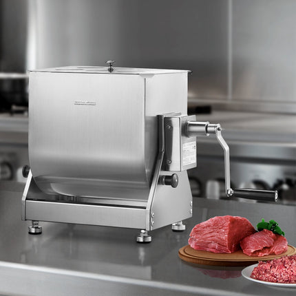 Manual Meat Mixer, 10L Stainless Steel Tilting Tank