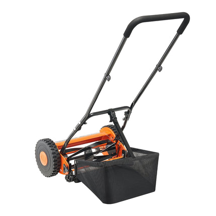 Manual Reel Lawn Mower 16-Inch, 5-Blade, Catcher