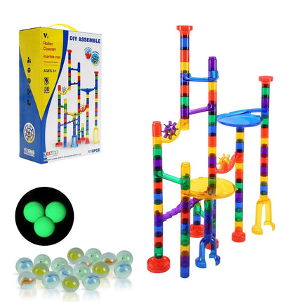 Marble Run Set, 110-Piece Maze with 30 Marbles, STEM