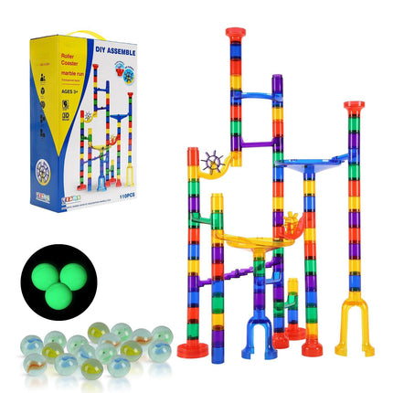 Marble Run Set, 110-Piece Maze with 30 Marbles, STEM