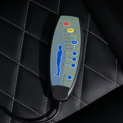 Scaun de birou pentru masaj Scaun pivotant pentru masaj in 6 puncte din piele artificiala cu tetiera Negru 70X76.5X114-124Cm