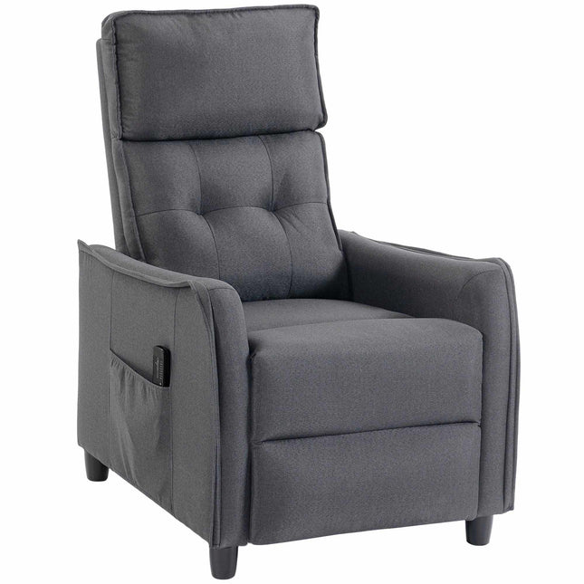 Massage Recliner Chair With Footrest, 160 Recline, Gray