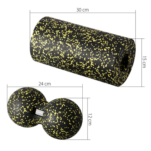 Set rolă și bilă de masaj, negru-verde, material EPP