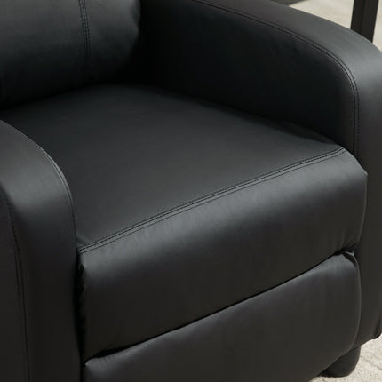 Reclining massage and relaxation chair, black PU foam