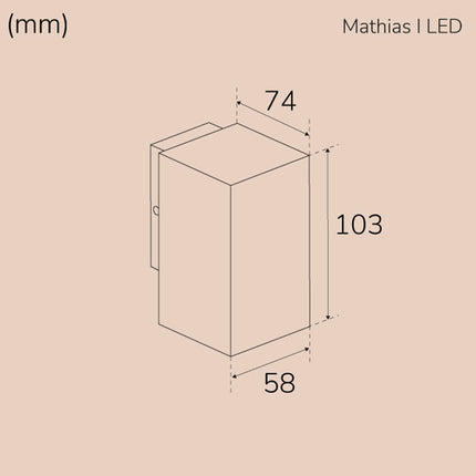 Mathias I Wall luminaire LED IP65 3000K 3W 290lm Anthracite