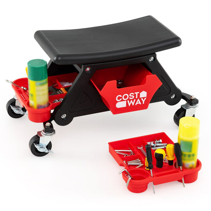 Scaun mecanic cu roți, rezistent, capacitate 135 kg, negru