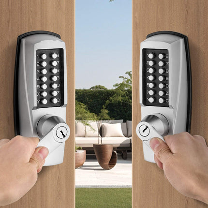 Mechanical Keyless Door Lock, 14-Key Keypad, Handle