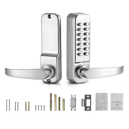 Mechanical Keyless Door Lock, 14-Key, Waterproof Handle